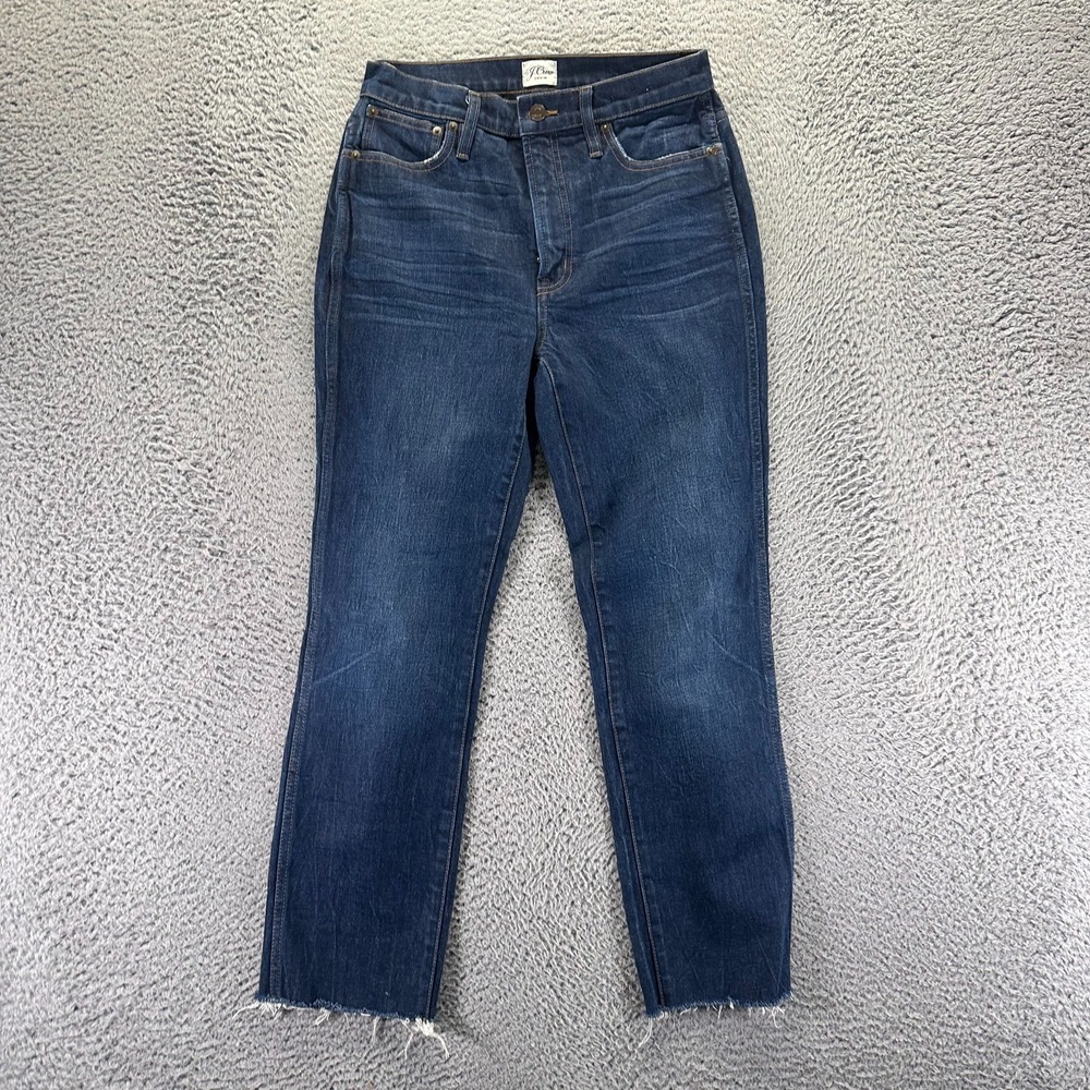 VTG J.Crew Jeans Womens 27x27 Blue Cotton Denim Straight Faded Workwear Stretch